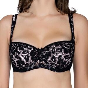 Elegant Black Lace Women's Bra 36 DD/E